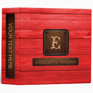 Wood Elegant Monogram Leather Look #26 Binder