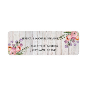 Wood elegant watercolor romantic floral bouquet