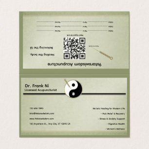 Wood Element Minimalist Acupuncture Business Card