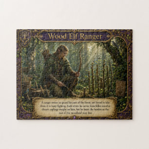 Wood Elf Ranger Forest Guardian Jigsaw Puzzle