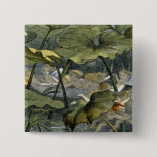 Wood Elves at Play, illustration from 'In Fairylan 2 Inch Square Button