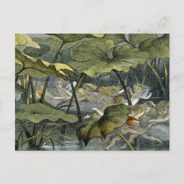 Wood Elves at Play, illustration from 'In Fairylan Postcard (Front)