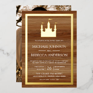 Wood Fairytale Castle Photo Wedding Gold