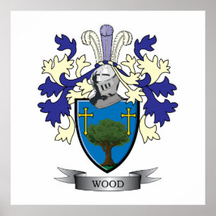 Wood Family Crest Coat of Arms Poster