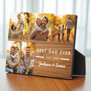 Wood Father's Day Best Dad Ever Photo Collage Plaque