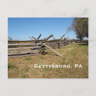 wood fence in Gettysburg PA Postcard