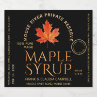 Wood Fired Maple Syrup State Name and Harvest Date
