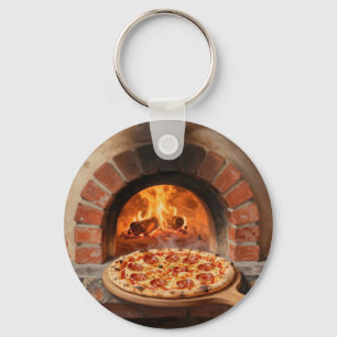 Wood-Fired Pepperoni Pizza Rustic Italian  Keychain