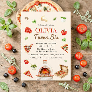 Wood Fired Pizza Birthday Party Card