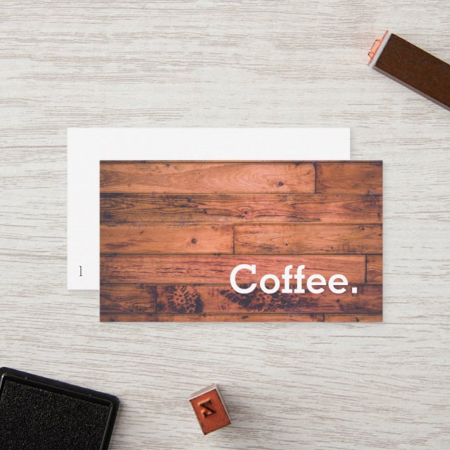 Wood Floor Simple Loyalty Coffee Punch-Card Card (Front/Back In Situ)
