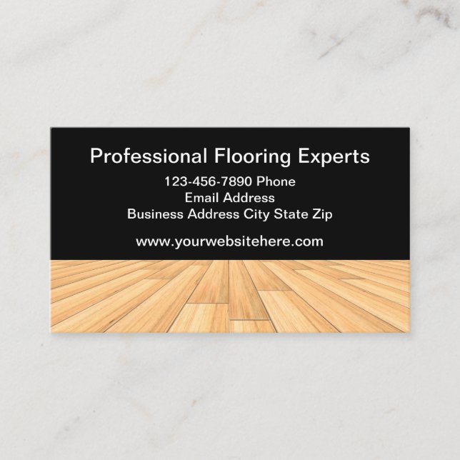 Wood Flooring Services Business Cards (Front)