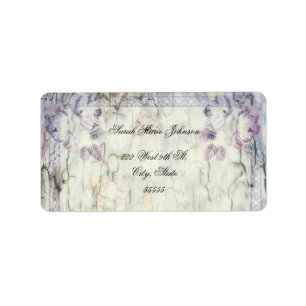 Wood Floral Wedding Address Labels