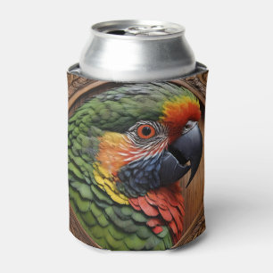 Wood Framed Australian Rainbow Lorikeet, Can Cooler