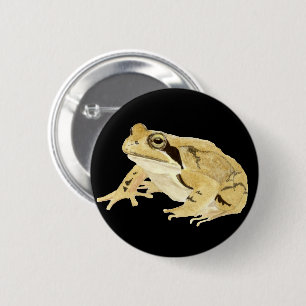 Wood Frog 2 Inch Round Button
