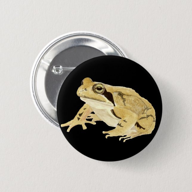 Wood Frog 2 Inch Round Button (Front & Back)