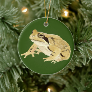 Wood Frog Ceramic Ornament
