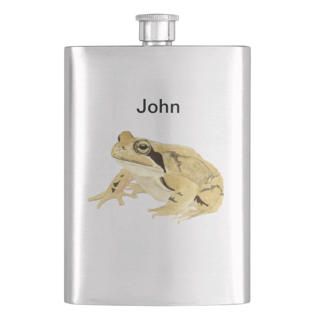 Wood Frog Hip Flask (Front)