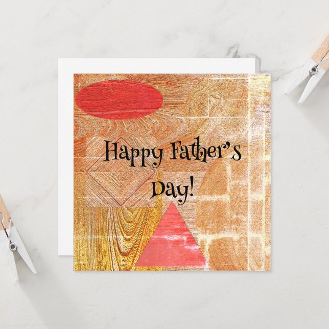 Wood - geometric shapes  - Father’s day Card (Front/Back In Situ)