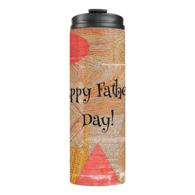 Wood - geometric shapes  - Father’s day Thermal Tumbler (Front)