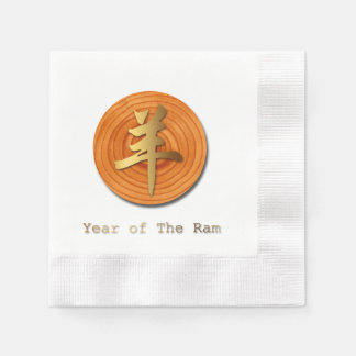 Wood Goat Ram Chinese Year Zodiac Paper Napkin