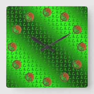 Wood Goat Square Wall Clock