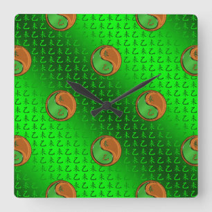 Wood Goat Square Wall Clock
