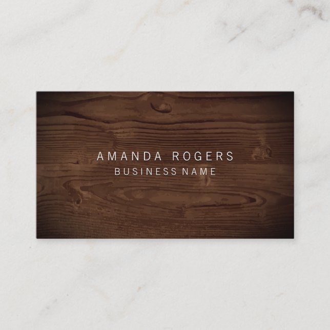 Wood Grain Background Business Card (Front)