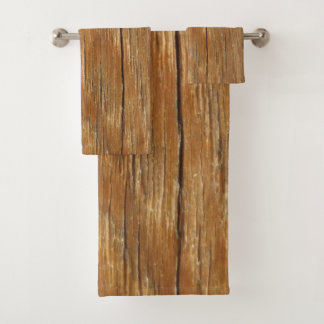 Wood Grain Bath Towel Set