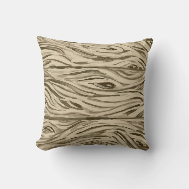 Wood Grain Board from French Oak Wine throw pillow (Front)