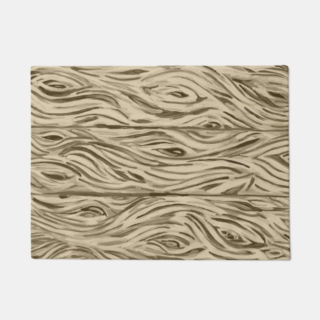 wood grain board planks door mat (Front)