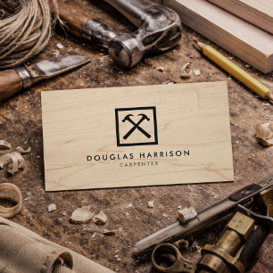 Wood Grain Carpenter Business Card
