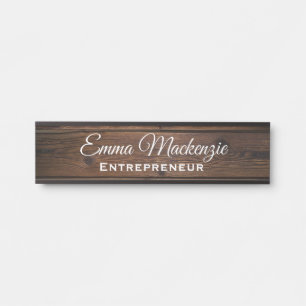 Wood Grain Customizeable Office Door Sign