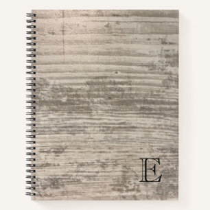 Wood Grain Design Brown Zen Personalized Monogram Notebook