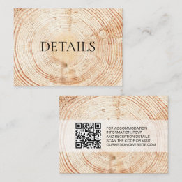 Wood Grain Details QR code Template Rustic Wedding