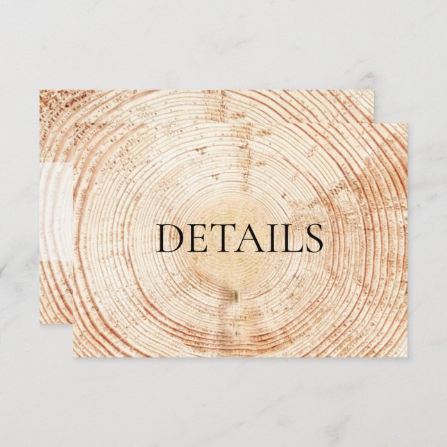 Wood Grain Details Rustic Wedding QR code Template (Front/Back)