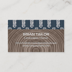 Wood Grain Flowers Botanical Flower Pattern Business Card