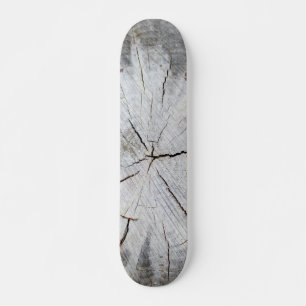 Wood Grain Grey Pine Tree Stump Photo Art 1 Skateboard
