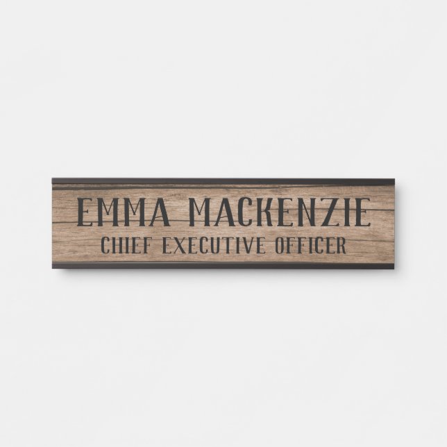 Wood Grain Hanging Door Sign Name Plate (Front)