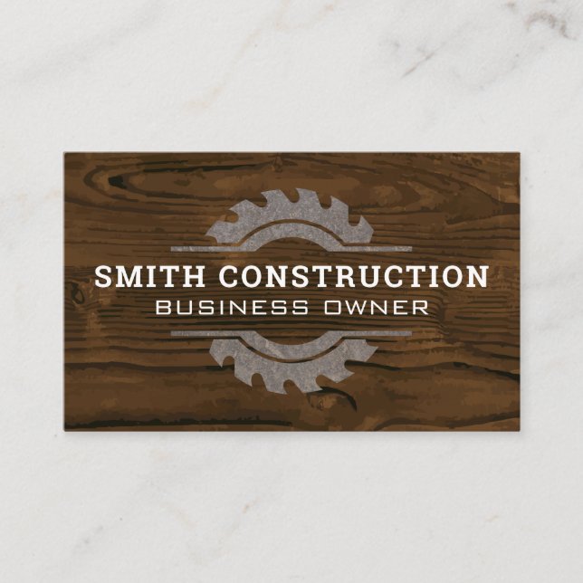 Wood Grain | Metal Saw Business Card (Front)