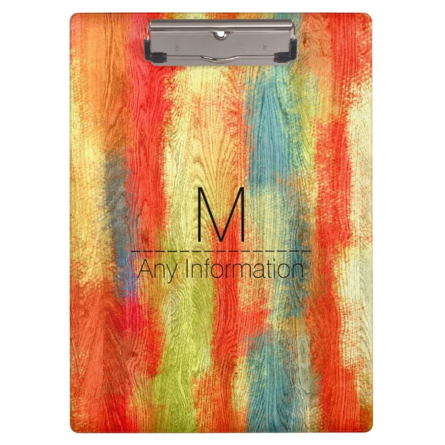 Wood Grain Monogram Clipboard (Front)