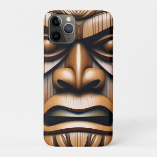 Wood Grain New Zealand Tiki, iPhone 11 Pro Case
