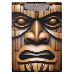 Wood Grain New Zealand Tiki,  Clipboard