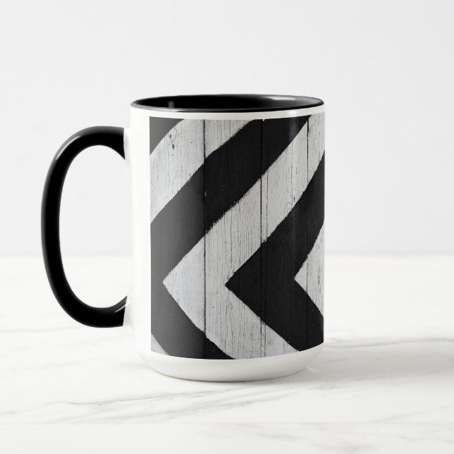 Wood Grain Painted Black and White Mug (Left)
