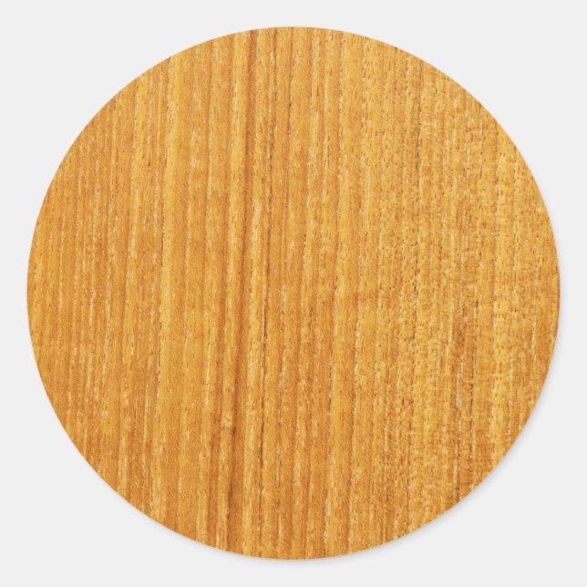Wood Grain Pattern Classic Round Sticker (Front)