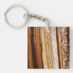 Wood Grain Pattern Keychain