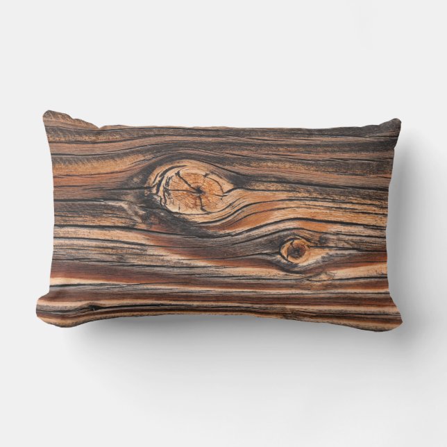 Wood Grain Pattern Lumbar Pillow (Front)