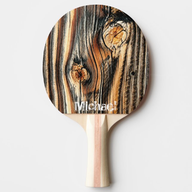 Wood Grain Pattern - Personalized Ping Pong Paddle (Front)