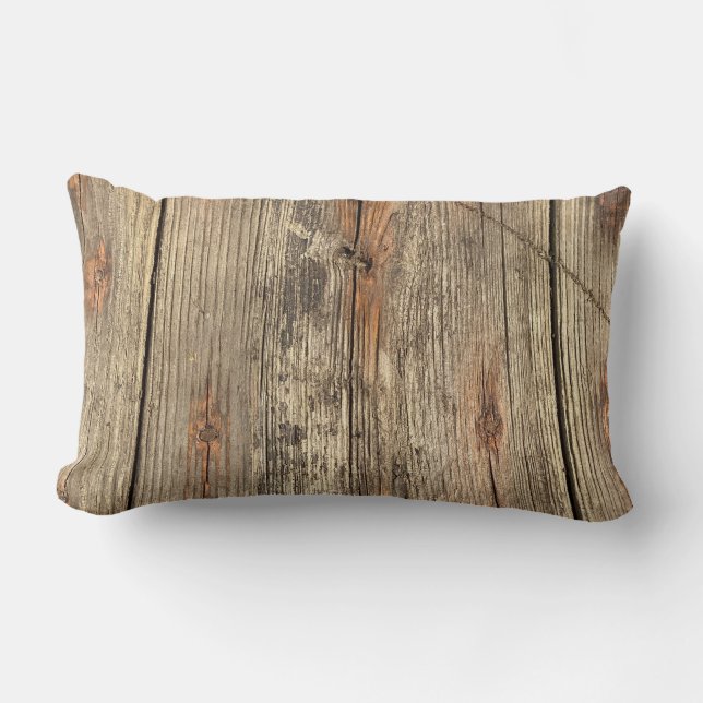WOOD GRAIN PATTERN PHOTO LUMBAR PILLOW (Front)