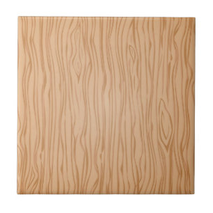 Wood Grain Pattern Small Ceramic Tile 4.25" Square