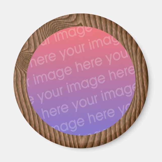 wood grain photo frame magnet (Front)